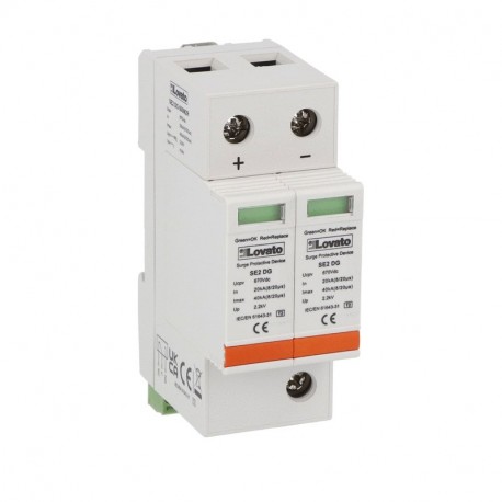 SE2DG600M2R LOVATO DISPOSITIVO DE PROTEÇÃO CONTRA SURTOS TIPO 2 600VDC+RC