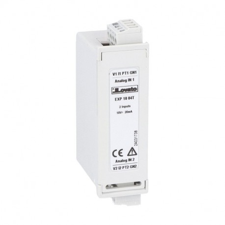 EXP1004T LOVATO EXPANSION MODULE EXP SERIES FOR FLUSH-MOUNT PRODUCTS, 2 ANALOG INPUTS, 0/4-20MA, PT100, 0-10..