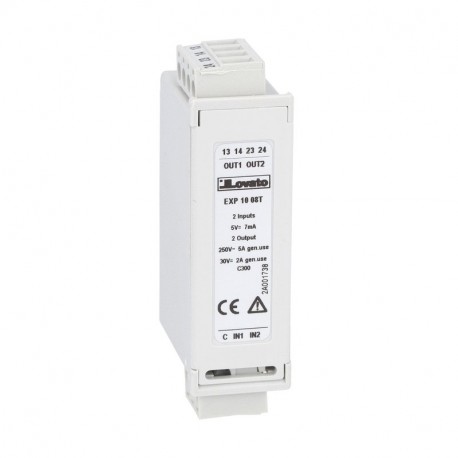 EXP1008T LOVATO EXPANSION MODULE EXP SERIES FOR FLUSH-MOUNT PRODUCTS, 2 DIGITAL INPUTS AND 2 RELAY OUTPUTS R..