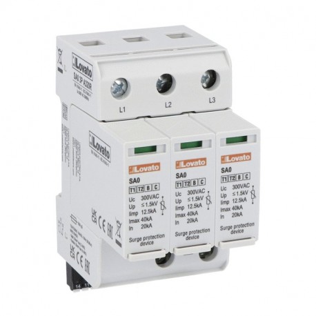 SA03PA320R LOVATO SCARICATORE DI SOVRATENSIONE TIPO 1, 2 A CARTUCCIA ESTRAIBILE, CORRENTE IMPULSIVA IIMP (10..