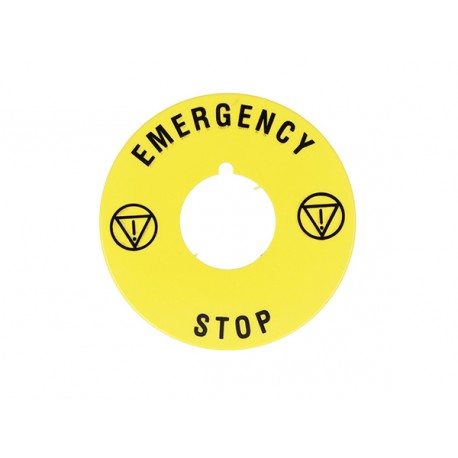 8LM2TAU115 LM2TAU115 LOVATO Disco plástico para pulsadores de seta Ø 60 Emergency Stop