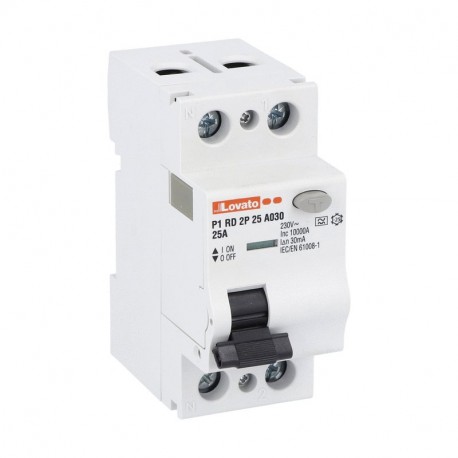 P1RD2P25A030 LOVATO DISPOSITIF DE COURANT RÉSIDUEL 2P 25A IDN 30MA