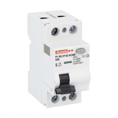 P1RD2P63A300 LOVATO RESIDUAL CURRENT DEVICE 2P 63A IDN 300MA