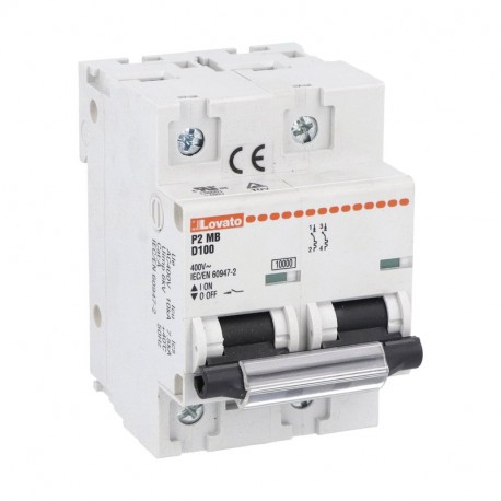 P2MB2PD100 LOVATO DISJUNTOR EM MINIATURA 2P D 100A 10KA