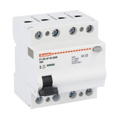 P1RD4P40A030 LOVATO DISPOSITIF DE COURANT RÉSIDUEL 4P 40A IDN 30MA