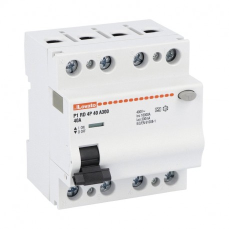 P1RD4P40A300 LOVATO RESIDUAL CURRENT DEVICE 4P 40A IDN 300MA