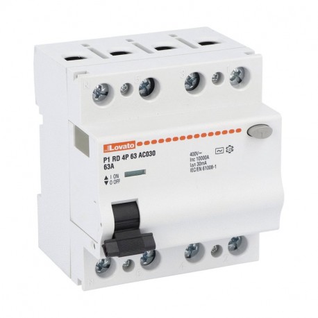 P1RD4P63AC030 LOVATO Int. Dif. accesoriable 4P 63A / 30mA tipo AC