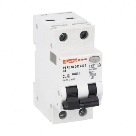 P1RE1NC06A030 LOVATO RCBO 1P+N C 6A IDN 30MA 10KA