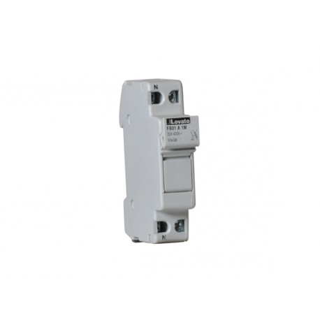 FB01A1M LOVATO BASE PORTAFUSIBILI, PER FUSIBILI 10X38MM. CORRENTE NOMINALE 32A (690VAC), 1P+N. SENZA INDICAT..