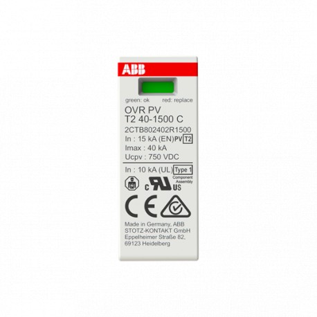 2CTB802402R1500 ABB Cartouche OVR PV T2 40-1500 C