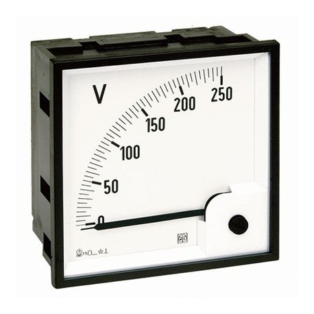 AN364A5001 BTCINO RQ96M Voltmeter DC (mobile Spule) Abmessung: 96x96mm Anschluss: durch Wandler oder Geräte ..