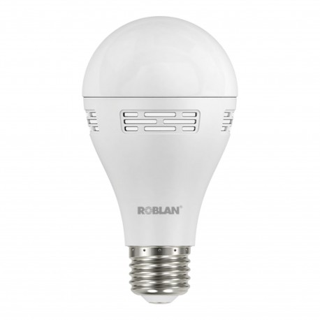 A60POP09B ROBLAN Standard lamp 9W White 6500K 470lm 100-240V c/speakers via Bluetooth