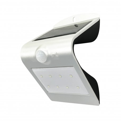 LEDSOLWB15G ROBLAN Led wall light 1.5 W c/solar panel, sensor and battery 1200mA/GREY / black IP65 200lm