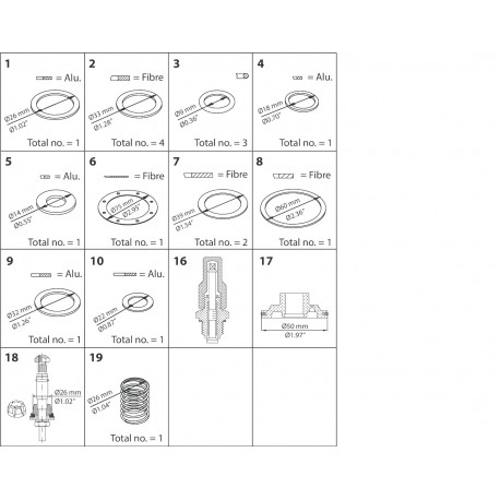 027F0756 DANFOSS REFRIGERATION Kit de revisão PMC1 e PMC3