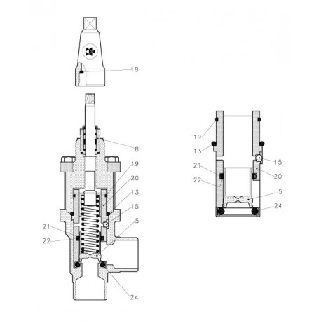 2433+107 DANFOSS REFRIGERATION Pièce de rechange OFV 20 incl. guide