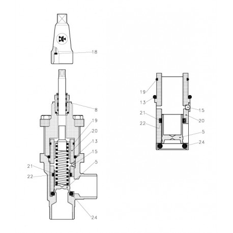 2433+108 DANFOSS REFRIGERATION PEZZI DI RICAMBIO OFV 25 inc. Guida