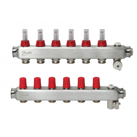 088U0756 DANFOSS HEATING Juego de colectores SSM-6F con caudalímetros
