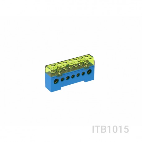 ITB 80-7-B ITB1015 TEKNOMEGA UNIPOLAR TERMINAL BLOCK 80 A 7 OUTPUTS BLUE