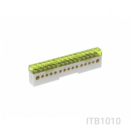 ITB 80-15-W ITB1010 TEKNOMEGA UNIPOLAR TERMINAL BLOCK 80 A 15 OUTPUTS GRAY