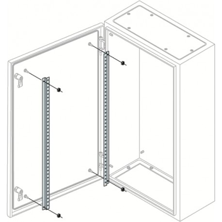 TS6009 ABB N.2 RAILS FOR DOOR H 600MM 7035