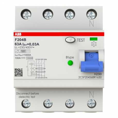 2CSF204568R1630 ABB Int.dif.F204B-63/0,03 4p 63 B 30mA