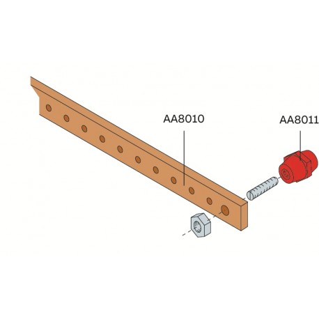 AA8010 ABB N.4 COPPER BARS L 1000MM SR