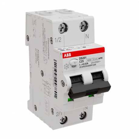 2CSR255480R1254 ABB I.com.DS200 1p+N C 25A APR 10kA 30mA