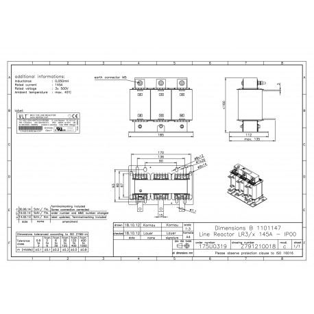 175U0319 MCC103A145KT5L0510E00BB DANFOSS DRIVES MCC103A145KT5L0510E00BB
