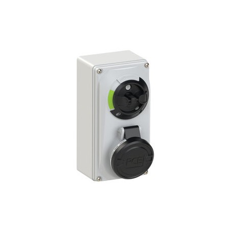 6114-7 PCE BASE MURAL CON INTERRUPTOR BLOQUEO PCE 16A 3P+T 7H IP44
