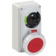 61242-3 PCE BASE MURAL CON INTERRUPTOR BLOQUEO PCE 32A 3P+T 3H IP67