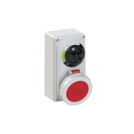 61242-3 PCE BASE A PARETE CON INTERRUTTORE DI BLOCCO PCE 32A 3P+T 3H IP67