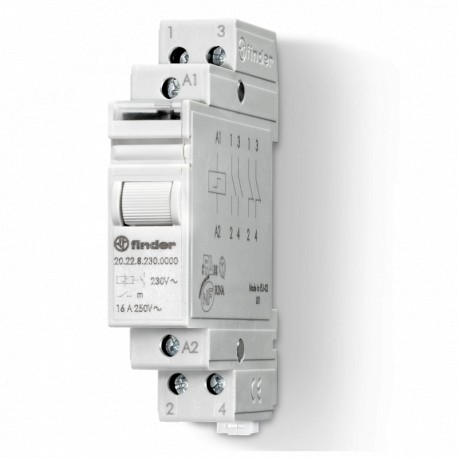 202480124000 FINDER Modular teleswitch/switch 4 sequences 2NA 16A SERIES 20, 35mm rail mounting, 12V AC AgNi..