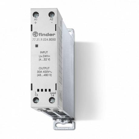773180248050 FINDER Solid state relay SERIES 77, 1 NA 30A output, DIN rail mounting, 16 input... 32V AC, out..