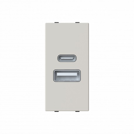 2CLA218530N6201 N2185.3 DN NIESSEN Caricabatterie USB-A+C da 10,5 W 1 M DN
