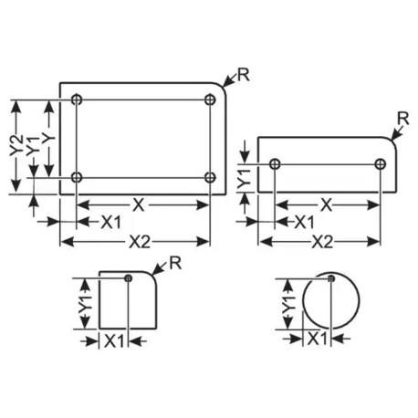 8606102001 MURRPLASTIK Labelling ALU/K Aluminium eloxiert Rectangular design with corner radius Anodised bla..