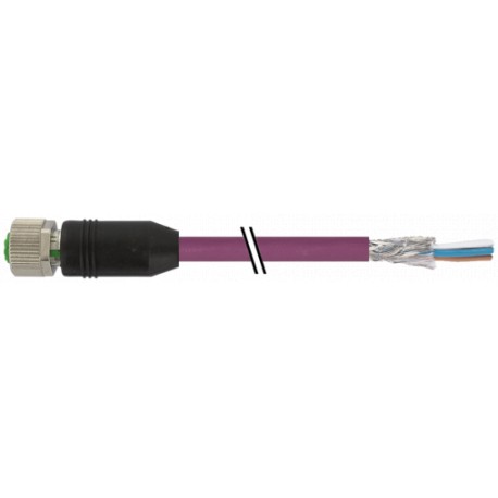 7000-14261-7990080 MURRELEKTRONIK M12 female 0° B-cod. with cable shieldedPUR 3x2x0.25 shielded vt 0.8 m
