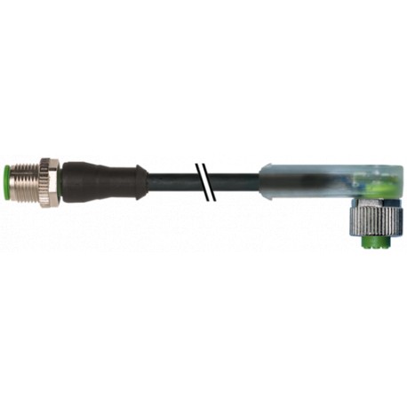 7000-40381-6331250 MURRELEKTRONIK M12 Männchen 0° / M12 Weibchen 90° A-cod. LEDPUR 3x0,34 bk UL/CSA+Schleppk..