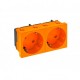 STD-D3S ROR2 6120105 OBO BETTERMANN 33° electrical outlet, double STD-D3S ROR2, ground connection 250V, 10/1..