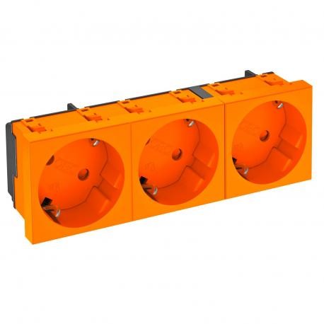 STD-D3S ROR3 6120125 OBO BETTERMANN 33° Steckdose, dreifach STD-D3S ROR3, Masseanschluss 250V, 10/16A Polyca..