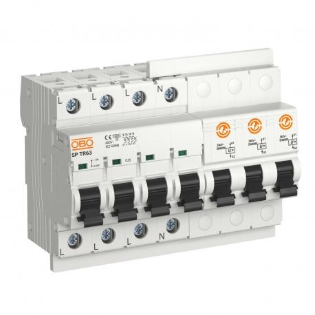 SP-TR-63 5092783 OBO BETTERMANN POP SP-TR-63 Surge Protector, 3+N Permanent 63A