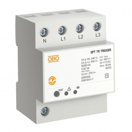 SPT-TR-Trigger 5092787 OBO BETTERMANN POP SPT-TR-Trigger surge protector, 3+NPE Permanent+Transit. FS 400V