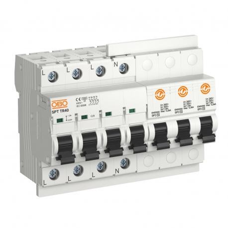 SPT-TR-40 5092799 OBO BETTERMANN POP SPT-TR-40 Parafoudre, 3+NPE Permanent + Transitoire 40A