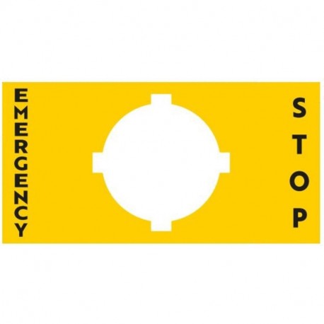 LPXAU110H LOVATO EMERGENCY/STOP LABEL HORIZONTAL