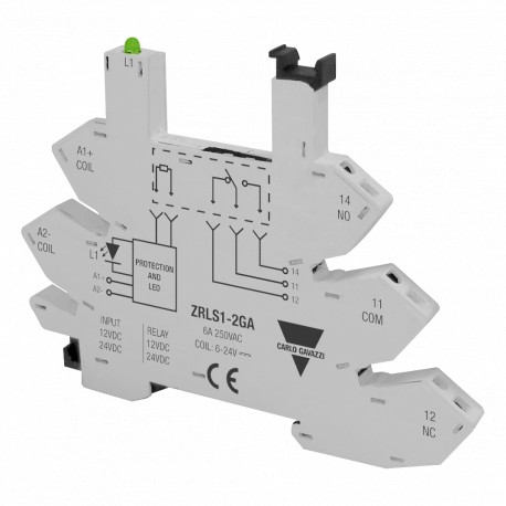 ZRLS13GA CARLO GAVAZZI Function: For Slim relays, Connection: Spring loaded terminals, Type: DIN rail socket..