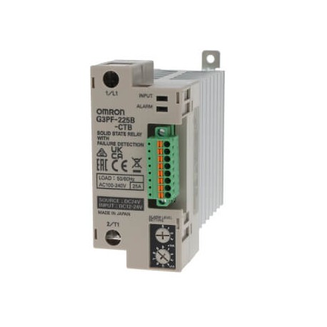 G3PF-225B-CTB 24VDC G3PF0009B G3PF225BCTBDC24 OMRON Solid state relay 25A, 100-240VAC, with built-in current..