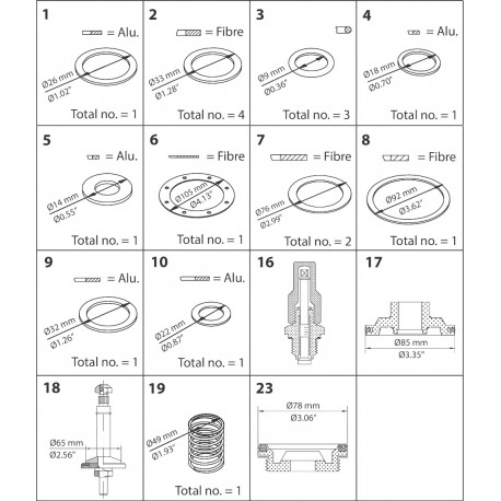 027F0558 DANFOSS REFRIGERATION Repuesto, PML, tamaño 50, Kit completo de revisión