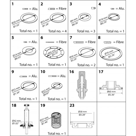 027F0563 DANFOSS REFRIGERATION Parte di ricambio, PMLX, size 32, Kit per revisione