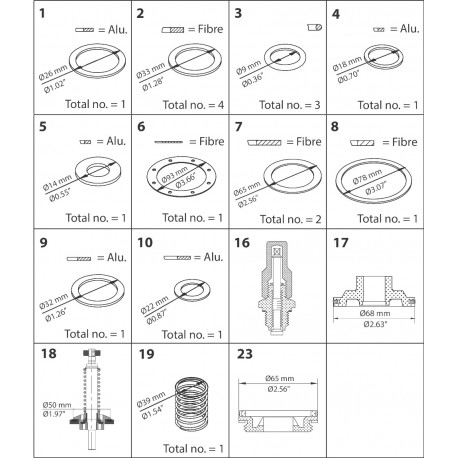 027F0568 DANFOSS REFRIGERATION Pièce de rechange, PMLX, size 40, Kit de révision
