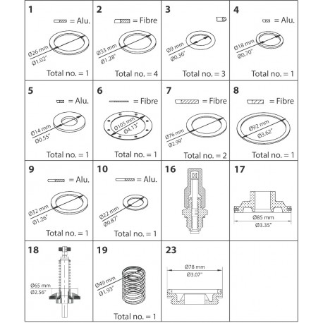 027F0569 DANFOSS REFRIGERATION Spare part, PMLX, size 50, Overhaul kit
