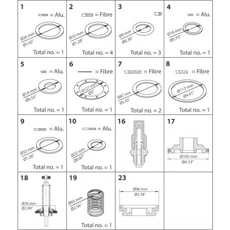 027F0570 DANFOSS REFRIGERATION Ersatzteil, PMLX, Größe 65, Instandsetzungssatz